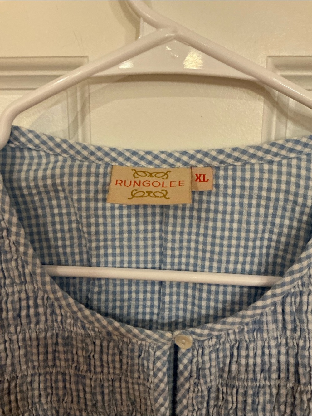 Rungolee Aletta Gingham Blouse Top sz XL - Picture 3 of 6